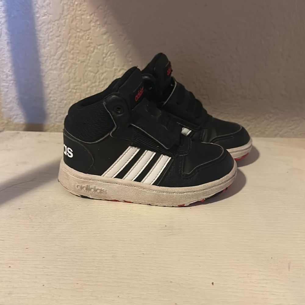 Adidas Hoops Mid 2.0 High Top Toddler Boys 7/7K Sneakers Shoes Black White